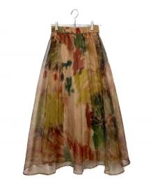 Ameri（アメリ）の古着「UND WILLOW PAINT PLEATS SKIRT」｜ブラウン