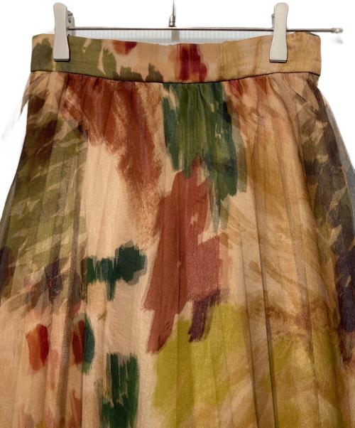 Ameri（アメリ）Ameri (アメリ) UND WILLOW PAINT PLEATS SKIRT ブラウン サイズ:Sの古着・服飾アイテム