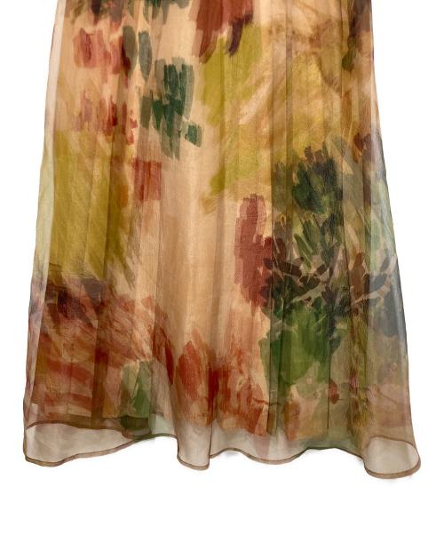 Ameri（アメリ）Ameri (アメリ) UND WILLOW PAINT PLEATS SKIRT ブラウン サイズ:Sの古着・服飾アイテム