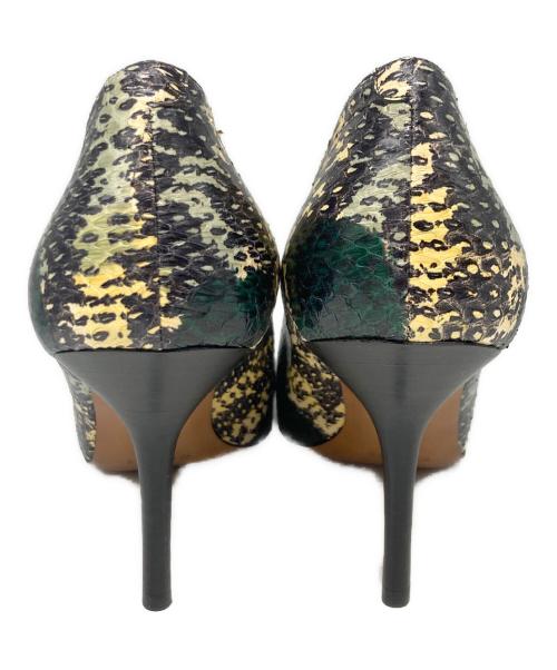 CELINE（セリーヌ）CELINE (セリーヌ) パイソン柄パンプス グリーン サイズ:39の古着・服飾アイテム