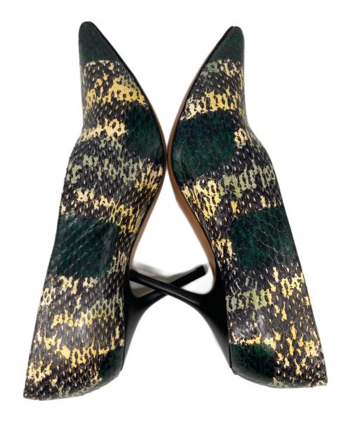 CELINE（セリーヌ）CELINE (セリーヌ) パイソン柄パンプス グリーン サイズ:39の古着・服飾アイテム