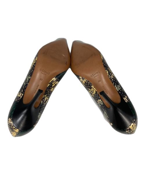 CELINE（セリーヌ）CELINE (セリーヌ) パイソン柄パンプス グリーン サイズ:39の古着・服飾アイテム