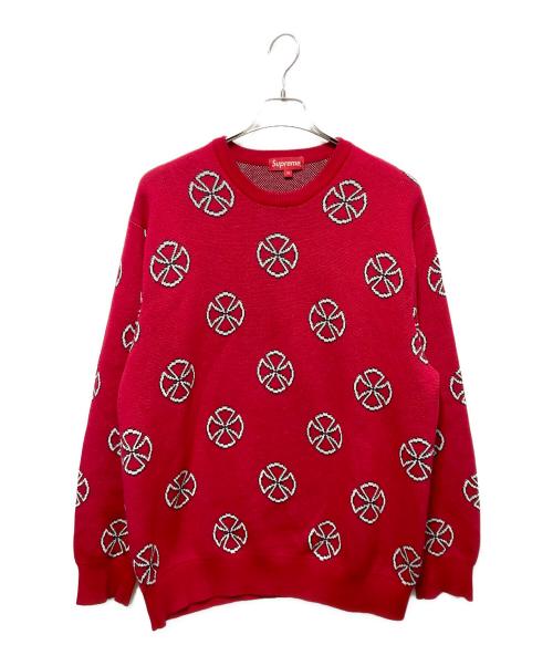 SUPREME（シュプリーム）SUPREME (シュプリーム) INDEPENDENT (インディペンデント) Crosses Sweater レッド サイズ:XLの古着・服飾アイテム