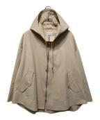 ）の古着「バックギャザーショート丈フーデッドコート」｜ベージュ
