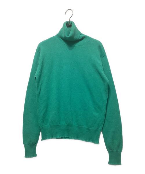 BLAMINK（ブラミンク）BLAMINK (ブラミンク) カシミヤ12Gタートルロングスリーブ ニットセーター グリーン サイズ:36の古着・服飾アイテム