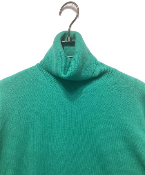 BLAMINK（ブラミンク）BLAMINK (ブラミンク) カシミヤ12Gタートルロングスリーブ ニットセーター グリーン サイズ:36の古着・服飾アイテム