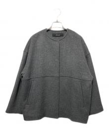 JOURNAL STANDARD（ジャーナルスタンダード）の古着「スーパー140ビーバーノーカラーショートコート」｜グレー