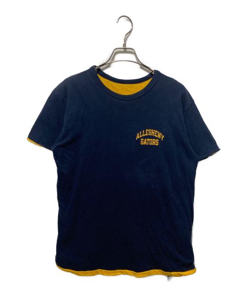 Champion（チャンピオン）Champion (チャンピオン) 80’S ダブルフェイスTEE イエロー×ネイビー サイズ:Lの古着・服飾アイテム