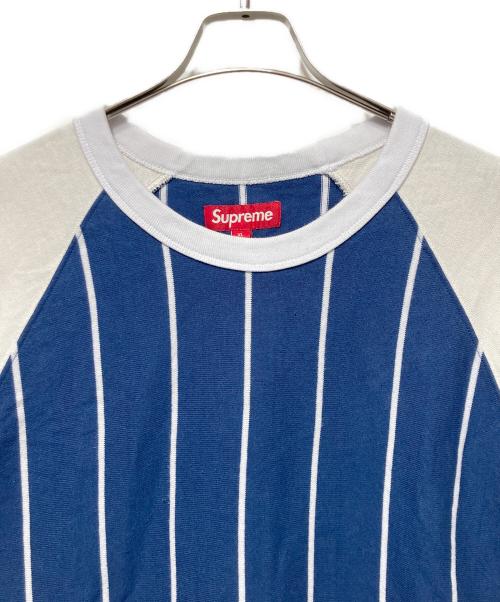 SUPREME（シュプリーム）SUPREME (シュプリーム) Stripe Raglan L/S Top ネイビー×ホワイト サイズ:XLの古着・服飾アイテム