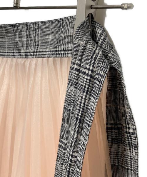 AKIKOAOKI（アキコアオキ）AKIKOAOKI (アキコアオキ) プリーツエプロン ピンク×グレー サイズ:FREEの古着・服飾アイテム