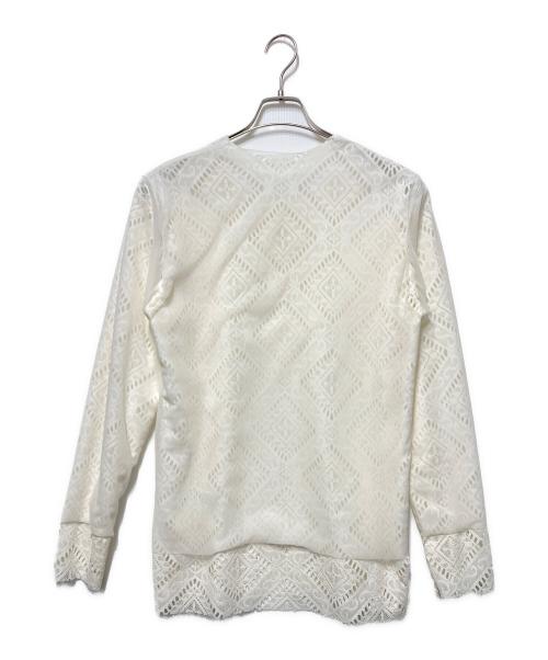 COMME des GARCONS COMME des GARCONS（コムデギャルソン コムデギャルソン）COMME des GARCONS COMME des GARCONS (コムデギャルソン コムデギャルソン) レイヤード レース プルオーバー トップス ホワイト サイズ:Mの古着・服飾アイテム