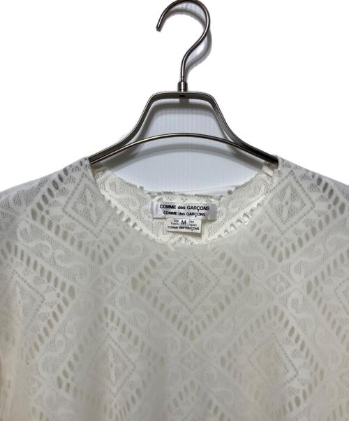 COMME des GARCONS COMME des GARCONS（コムデギャルソン コムデギャルソン）COMME des GARCONS COMME des GARCONS (コムデギャルソン コムデギャルソン) レイヤード レース プルオーバー トップス ホワイト サイズ:Mの古着・服飾アイテム