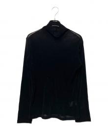 GROUND Y（グラウンドワイ）の古着「FLOCKY HIGH NECK TULLE」｜ブラック