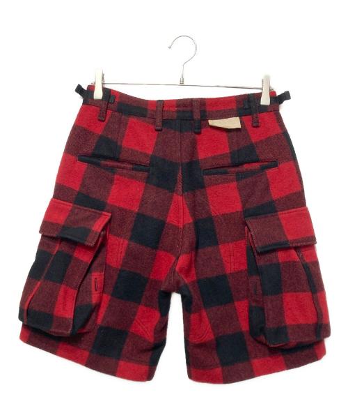 KAPITAL（キャピタル）KAPITAL (キャピタル) バッファローチェックウールハーフパンツ レッド サイズ:2の古着・服飾アイテム