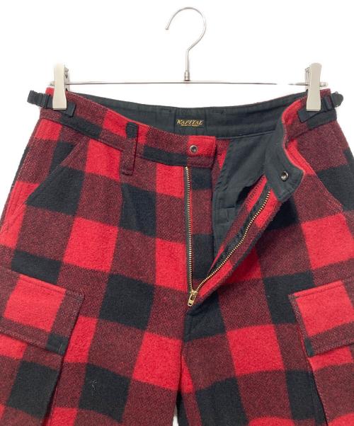 KAPITAL（キャピタル）KAPITAL (キャピタル) バッファローチェックウールハーフパンツ レッド サイズ:2の古着・服飾アイテム