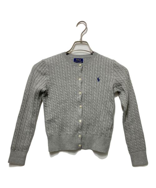 POLO RALPH LAUREN（ポロ・ラルフローレン）POLO RALPH LAUREN (ポロ・ラルフローレン) ケーブルニットカーディガン グレー サイズ:M（8-10）の古着・服飾アイテム