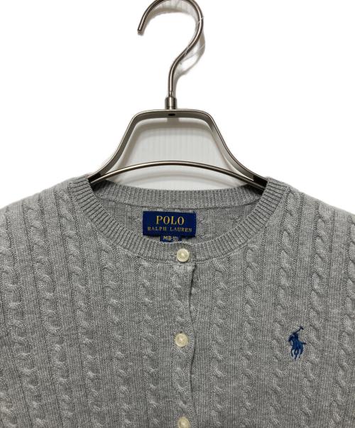 POLO RALPH LAUREN（ポロ・ラルフローレン）POLO RALPH LAUREN (ポロ・ラルフローレン) ケーブルニットカーディガン グレー サイズ:M（8-10）の古着・服飾アイテム