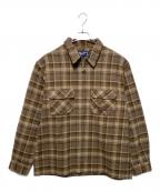 BoTTボット）の古着「Zip-Up Flannel Shirt」｜ブラウン