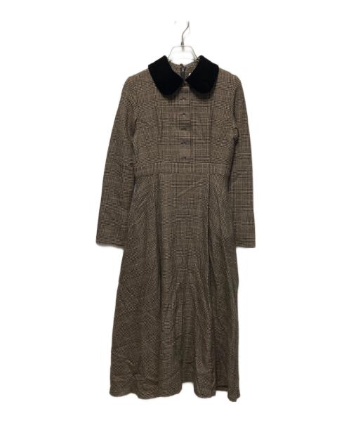 foufou（フーフー）foufou (フーフー) グレンチェックワンピース ブラウン サイズ:１の古着・服飾アイテム