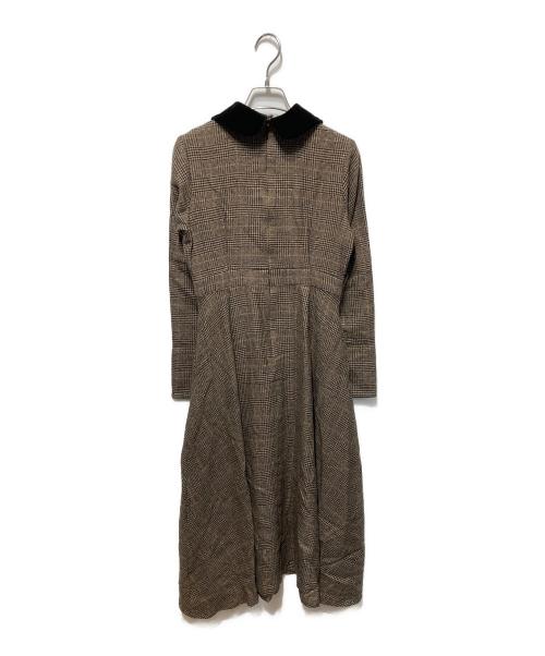 foufou（フーフー）foufou (フーフー) グレンチェックワンピース ブラウン サイズ:１の古着・服飾アイテム