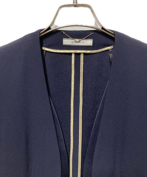 BEIGE（ベイジ）BEIGE (ベイジ) CINDY ノーカラージャケット ネイビーの古着・服飾アイテム