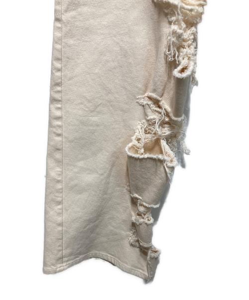 ELCHELE（エルチェレ）ELCHELE (エルチェレ) INSIDE RIPPED HOLE PANTS アイボリー サイズ:36の古着・服飾アイテム