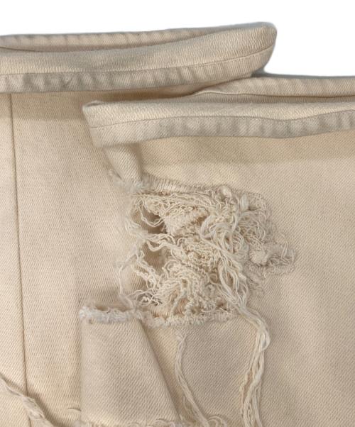 ELCHELE（エルチェレ）ELCHELE (エルチェレ) INSIDE RIPPED HOLE PANTS アイボリー サイズ:36の古着・服飾アイテム