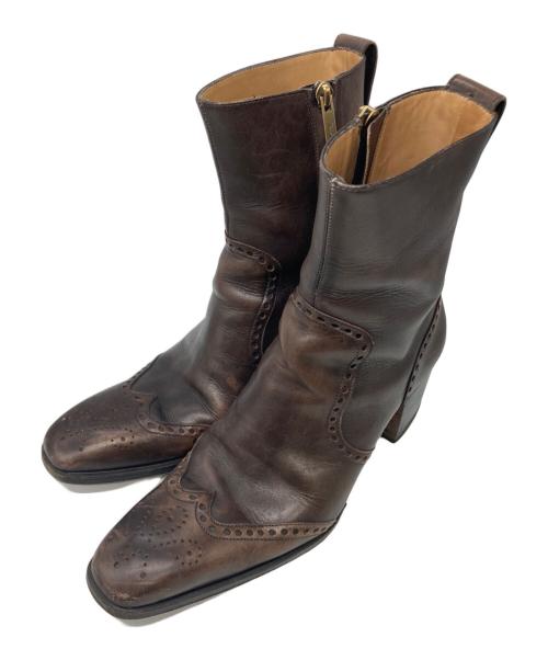 Yves Saint Laurent（イヴサンローラン）Yves Saint Laurent (イヴサンローラン) ヒールブーツ ブラウン サイズ:40の古着・服飾アイテム