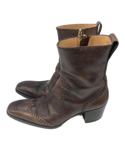 Yves Saint Laurent（イヴサンローラン）Yves Saint Laurent (イヴサンローラン) ヒールブーツ ブラウン サイズ:40の古着・服飾アイテム