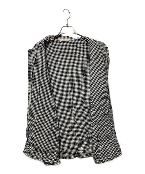 nestrobe confect（ネストローブ コンフェクト）nestrobe confect (ネストローブ コンフェクト) リネンギンガム スリーピングシャツ ホワイト×ブラック サイズ:3の古着・服飾アイテム