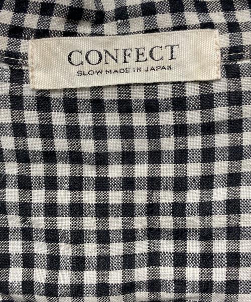 nestrobe confect（ネストローブ コンフェクト）nestrobe confect (ネストローブ コンフェクト) リネンギンガム スリーピングシャツ ホワイト×ブラック サイズ:3の古着・服飾アイテム