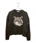 maison kitsuneメゾンキツネ）の古着「ニット」｜カーキ