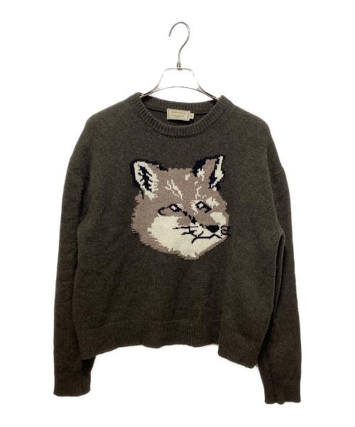 maison kitsune（メゾンキツネ）maison kitsune (メゾンキツネ) ニット カーキ サイズ:Ｍの古着・服飾アイテム