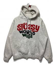 stussy（ステューシー）の古着「WORLD WIDEパーカー」｜グレー
