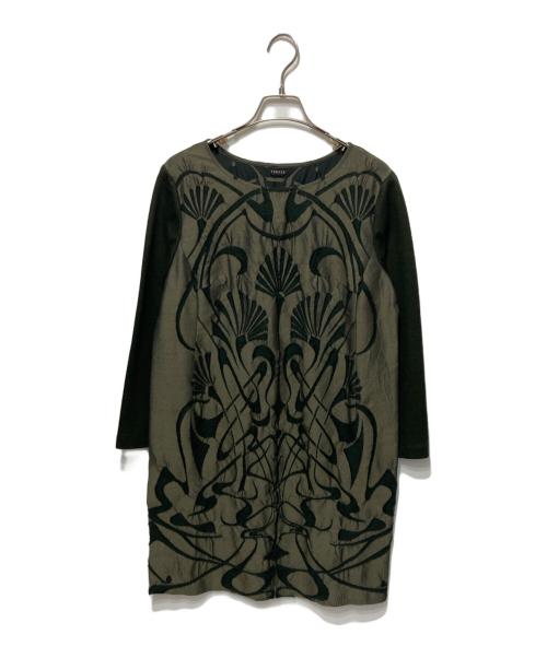 TABASA（タバサ）TABASA (タバサ) アールヌーヴォージャガードチュニック カーキ サイズ:SIZE 32の古着・服飾アイテム