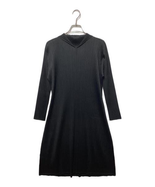 PLEATS PLEASE（プリーツプリーズ）PLEATS PLEASE (プリーツプリーズ) セーラーカラープリーツワンピース ブラック サイズ:2の古着・服飾アイテム