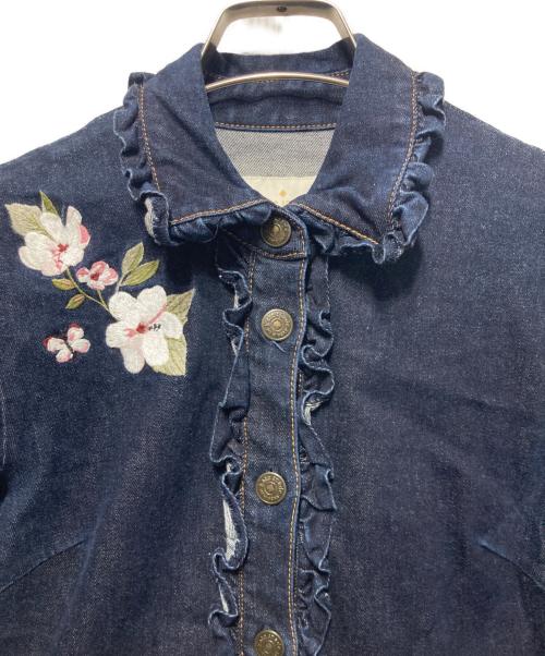 Kate Spade（ケイトスペード）Kate Spade (ケイトスペード) デニム刺繍ワンピース インディゴ サイズ:2の古着・服飾アイテム