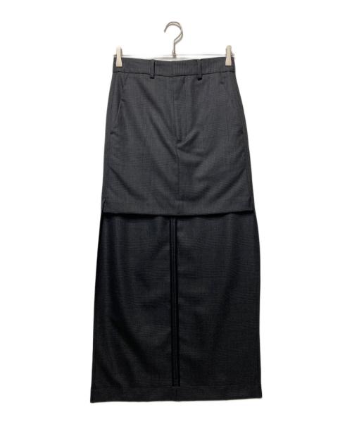 INSCRIRE（アンスクリア）INSCRIRE (アンスクリア) 2WAY グレンチェック スカート グレー サイズ:freeの古着・服飾アイテム