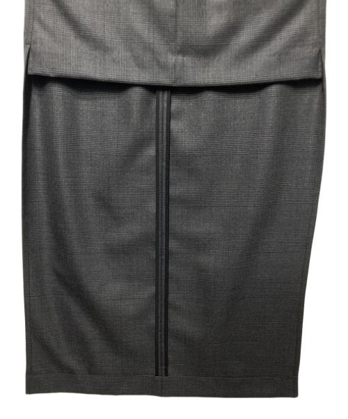 INSCRIRE（アンスクリア）INSCRIRE (アンスクリア) 2WAY グレンチェック スカート グレー サイズ:freeの古着・服飾アイテム