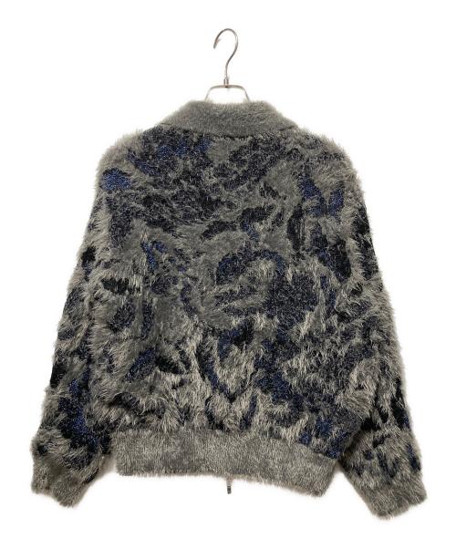 HARE（ハレ）HARE (ハレ) MIXヤーンフラワーニットブルゾン グレー サイズ:Ｓの古着・服飾アイテム