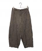 Alexandr manamisアレクサンダー・マナミス）の古着「ワイドチェックパンツ」｜ブラック×ベージュ