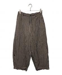 Alexandr manamis（アレクサンダー・マナミス）の古着「ワイドチェックパンツ」｜ブラック×ベージュ