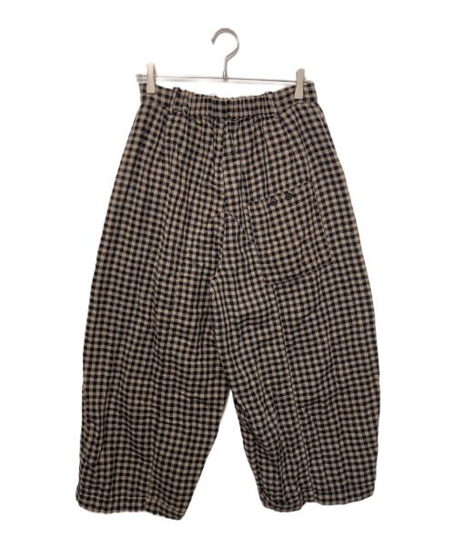 Alexandr manamis（アレクサンダー・マナミス）Alexandr manamis (アレクサンダー・マナミス) ワイドチェックパンツ ブラック×ベージュ サイズ:1の古着・服飾アイテム