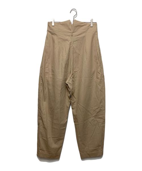 Maison Margiela（メゾンマルジェラ）Maison Margiela (メゾンマルジェラ) ハイウエスト ワイド テーパード スラックス パンツ ベージュ サイズ:40の古着・服飾アイテム