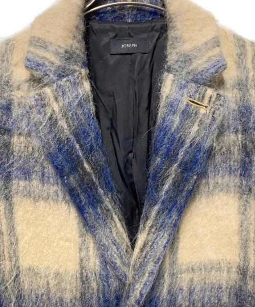 JOSEPH（ジョゼフ）JOSEPH (ジョゼフ) シャギーコート ベージュ×ブルー サイズ:36の古着・服飾アイテム