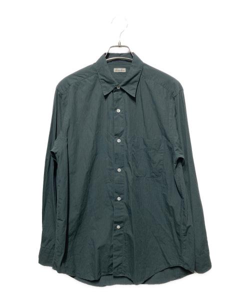 STEVEN ALAN（スティーブンアラン）STEVEN ALAN (スティーブンアラン) 60コンパクトヤーンストライプシャツ グリーン サイズ:Ｓの古着・服飾アイテム