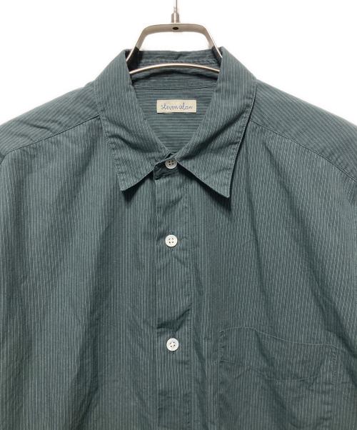 STEVEN ALAN（スティーブンアラン）STEVEN ALAN (スティーブンアラン) 60コンパクトヤーンストライプシャツ グリーン サイズ:Ｓの古着・服飾アイテム
