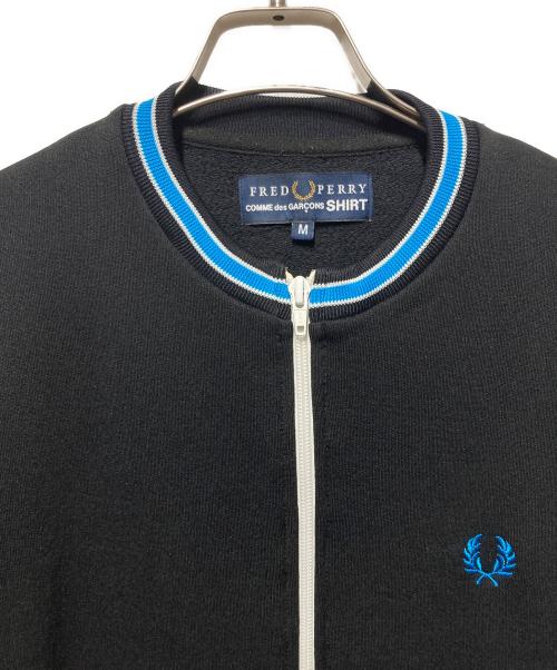 FRED PERRY（フレッドペリー）FRED PERRY (フレッドペリー) COMME des GARCONS SHIRT (コムデギャルソンシャツ) トラックジャケット ブラック サイズ:Mの古着・服飾アイテム