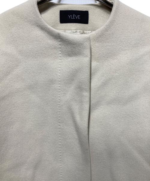 YLEVE（イレーヴ）YLEVE (イレーヴ) ダブルメルトンロングコート アイボリーの古着・服飾アイテム