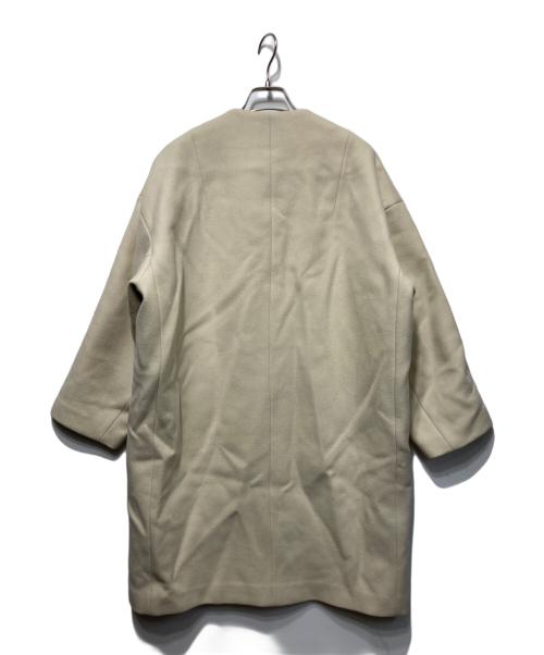 YLEVE（イレーヴ）YLEVE (イレーヴ) ダブルメルトンロングコート アイボリーの古着・服飾アイテム